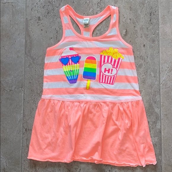 Kavio! Girls Neon Orange Striped Coverup - Picture 1 of 4